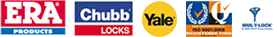 ERA, Chubb, Yale, ISO 9001, Mul-T-Lock, Constructionline and Feefo logos